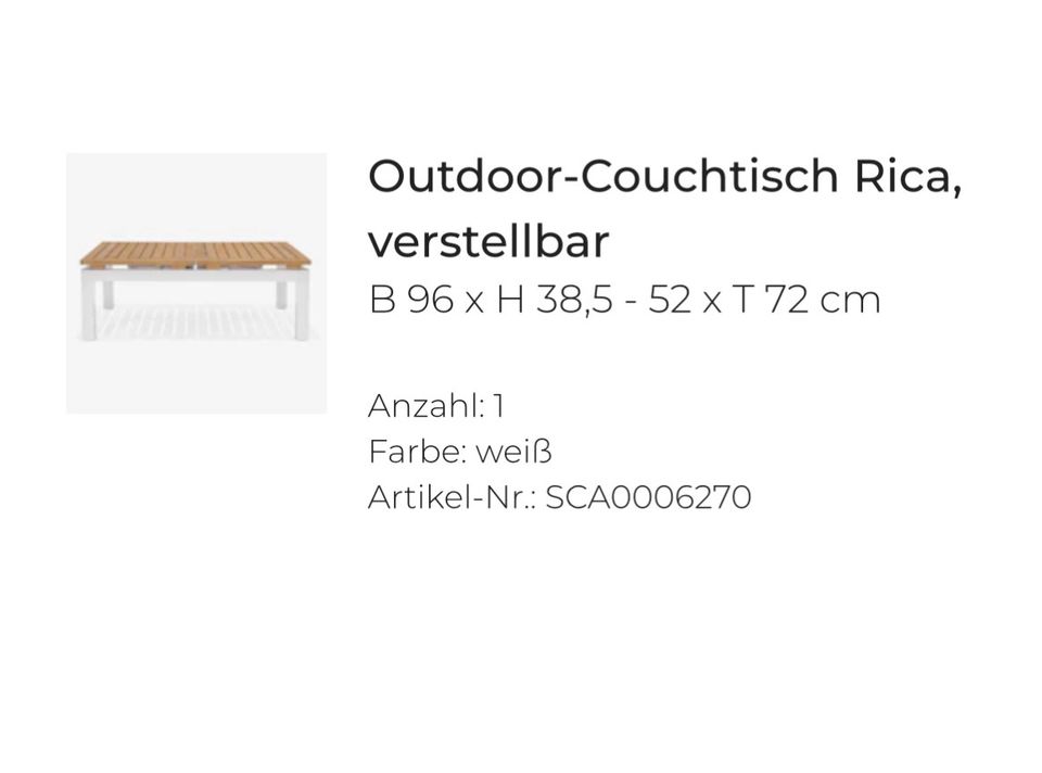 Outdoor Loungetisch / Couchtisch Rica verstellbar DEPOT in Trier