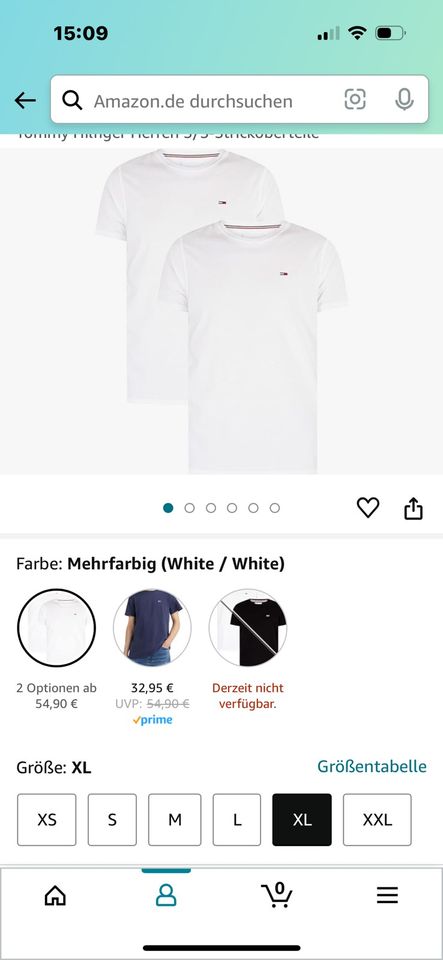 2 originale Hilfiger Jeans T Shirts Gr M weiß Logo neu / ovp in Neukirchen-Vluyn