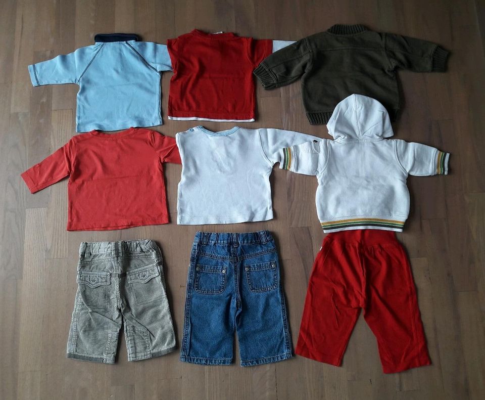 Set 10€ La-Shirts Pullover Strickjacke Hosen 62 68 Jungen in Hüpstedt