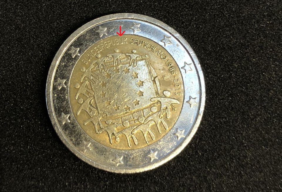 2 Euro Münze mit Prägungsfehler - BUNDESREPUBUK DEUTSCHLAND in Geslau