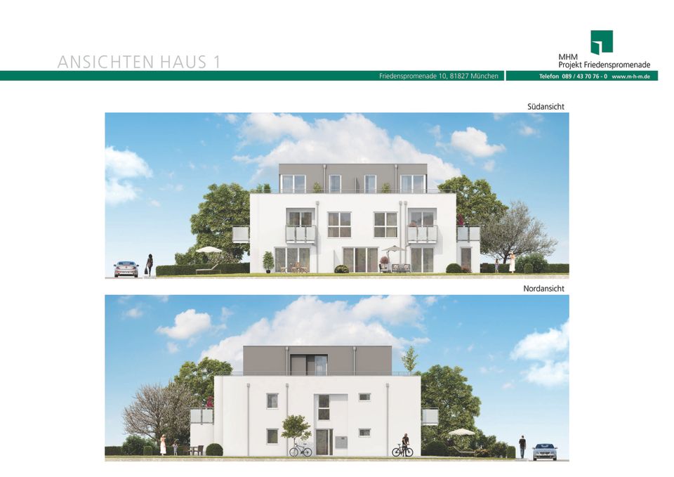 Neubauprojekt in Waldtrudering: Exkl. 2-Zimmer-Dachterrassenwohnung in sehr ruhiger grüner Lage! in München