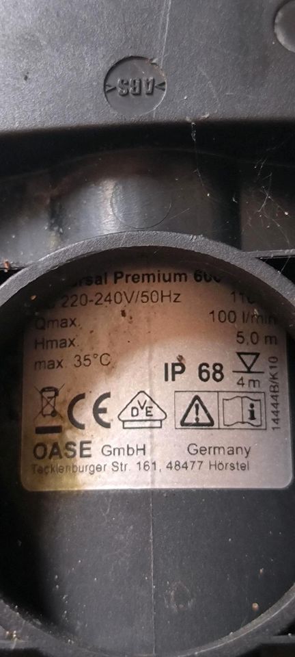 Oase Pumpe 6000 ohne Gehäuse in Itzehoe