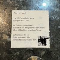 Gutscheine Gartenwelt, Wert 15€ Saarland - Kleinblittersdorf Vorschau