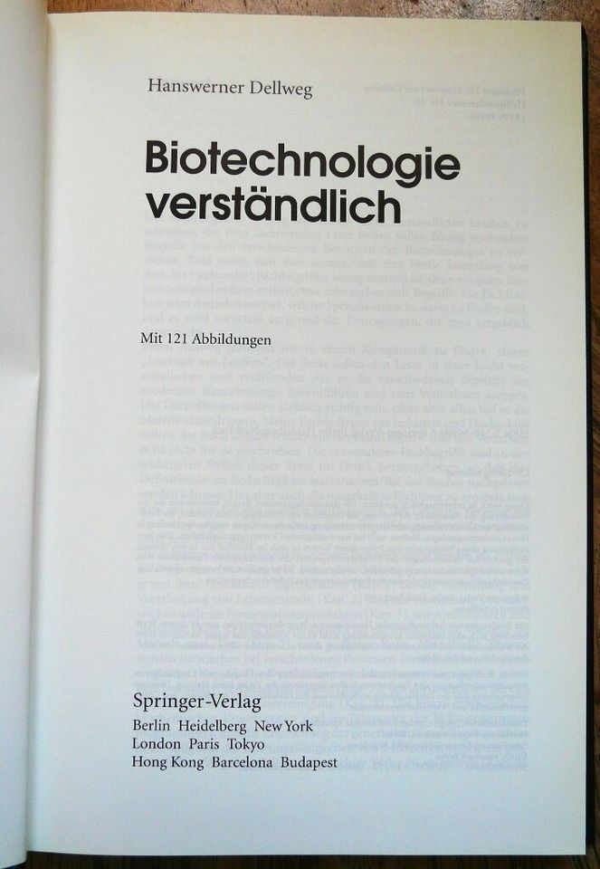 BIOTECHNOLOGIE verständlich (Hanswerner Dellweg) in Berlin