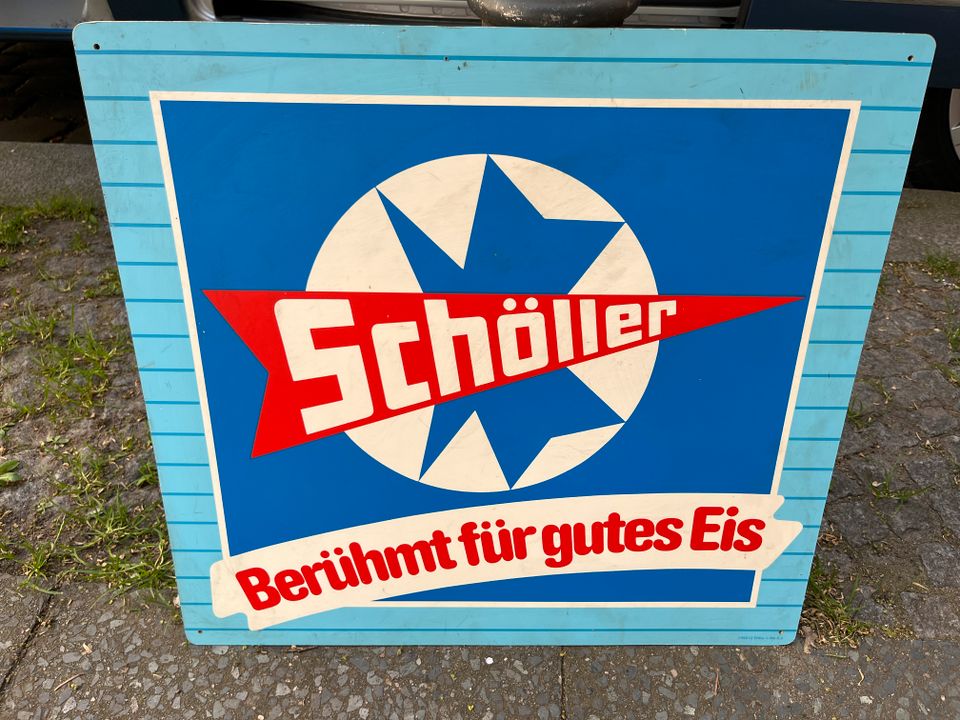 Vintage 80er Schöller Eis Schild 57cm x 53cm Reklame Werbung in Berlin