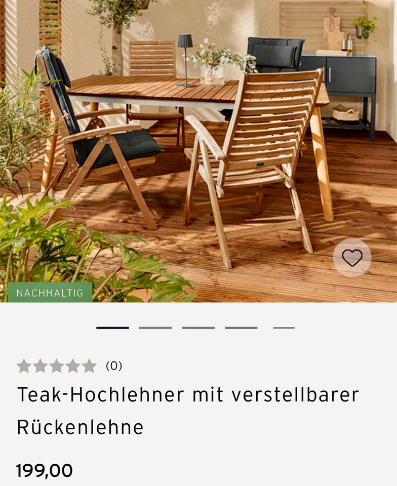 4x Hochlehner Gartenstühle Teakholz Tchibo in Friedberg (Hessen)