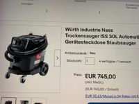 Würth Industrie Nass /Trockensauger ISS 30L Automatic neu Baden-Württemberg - Bietigheim-Bissingen Vorschau