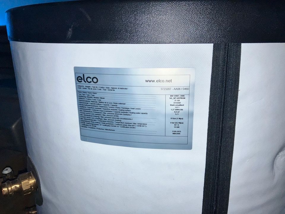 Elco Vistron 19 KW Warmwasserspeicher 157 Liter 1,27 kWh/24h in Lauenau