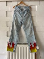 Selfmade Hose Jeans mit Flammen Wandsbek - Hamburg Hummelsbüttel  Vorschau