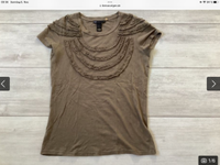 MANGO süßes Shirt M Kaki braun? kleine Rüschchen ungetragen Bayern - Würzburg Vorschau