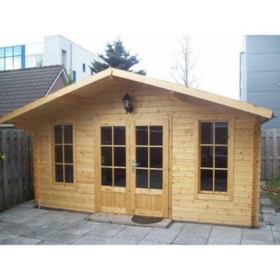 5 Eck Gartenhaus Blockhaus Gartenhäuser Holz 400x400, 40mm, 40398 in Versmold