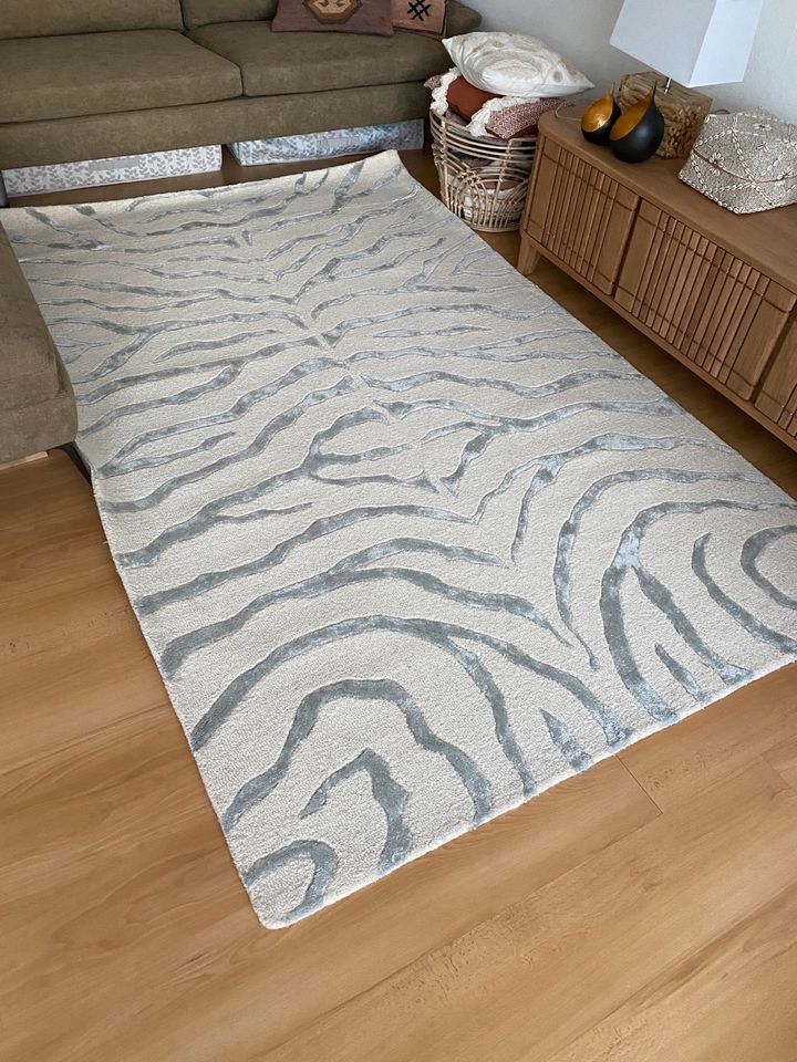 Nuloom Teppich Wohnzimmer Schlafzimmer Zebra boho grau beige in Köln