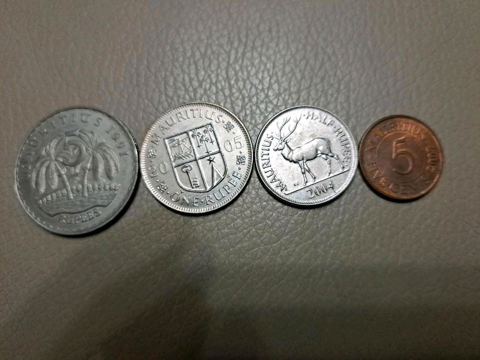 4 Münzen Mauritius 5 1 0,5 Rupien 5 Cent in Marl