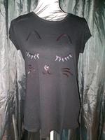 Katzen Shirt schwarz  Gr 40 Gina neuwertig Nordrhein-Westfalen - Versmold Vorschau
