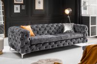 ⚡!Aktionspreis!⚡ Chesterfield 3er Sofa MODERN BAROCK 235cm dunkelgrau Samt 3-Sitzer Federkern Riess-Ambiente Kreis Pinneberg - Halstenbek Vorschau