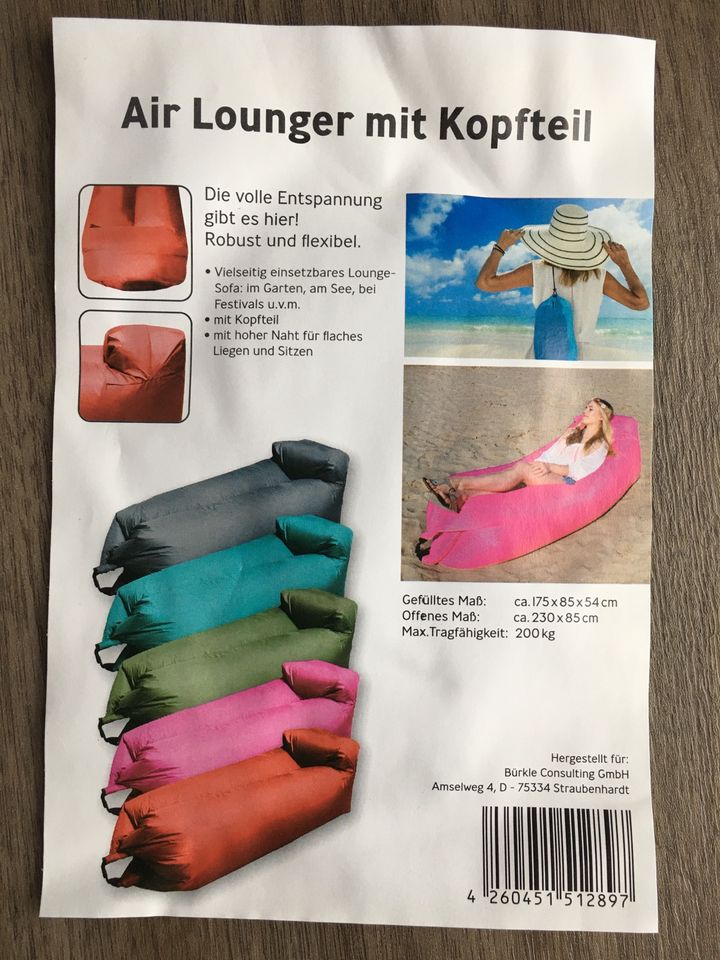 Air Lounger mit Kopfteil Loungesofa Strandliege 2 Stk da in Tönisvorst