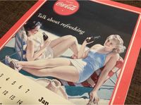 Blechschild Kalender Coca Cola Pinup 50er Retro vintage Werbung Leipzig - Knautkleeberg-Knauthain Vorschau