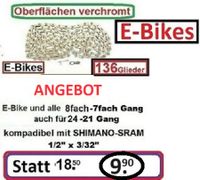 Fahrradkette 8-fach verchromt zum Schutz vor Korrosion 136 L. Bayern - Obernzell Vorschau