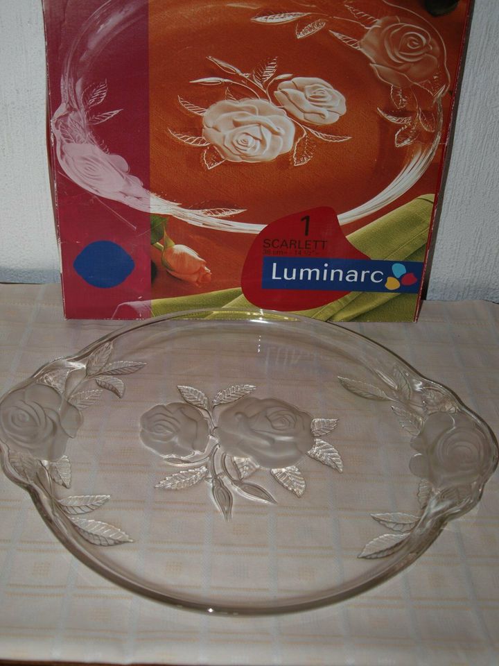 Luminarc 1 Scarlett Tortenplatte Ø 38 cm Bleikristall OVP in Herne