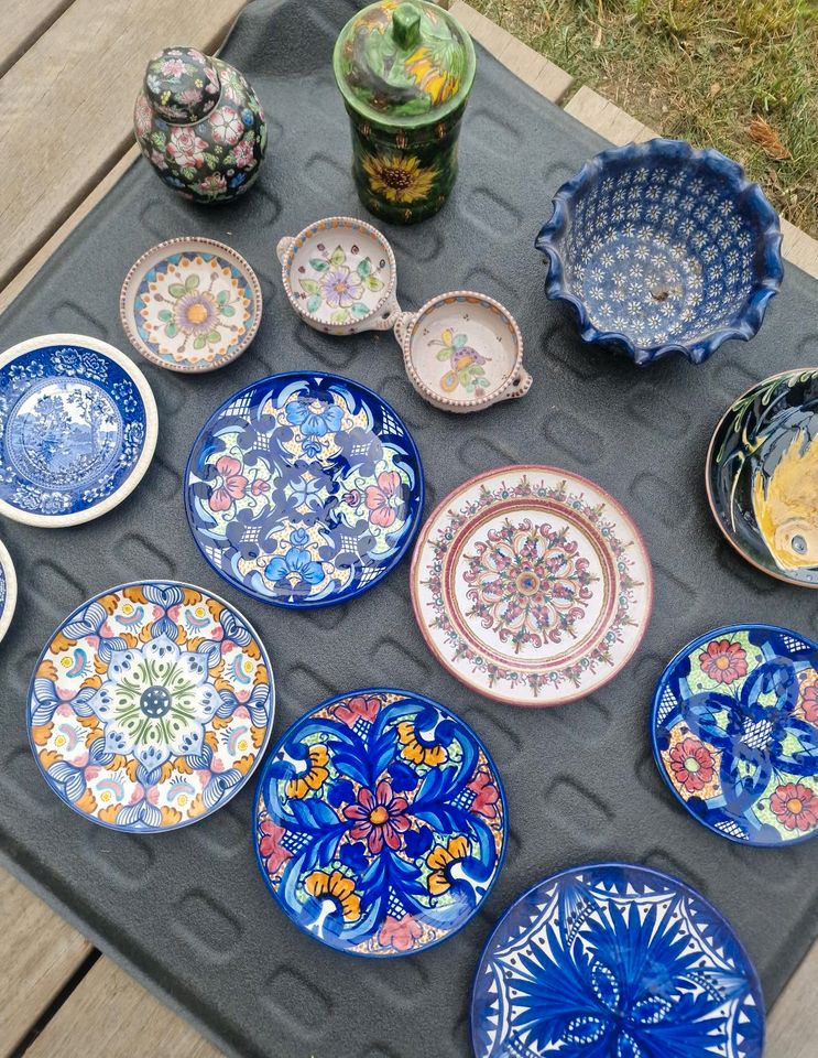 Toskanische Keramik Handbemalte italienische Teller und Vase ⭐ in München