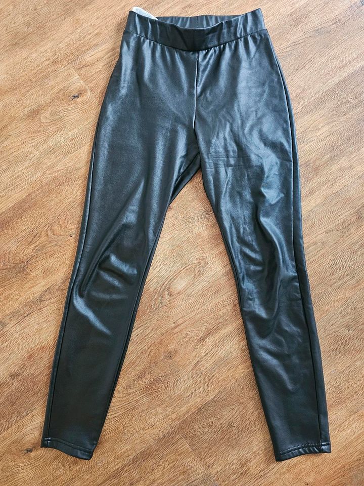 Gefütterte High Waist Lederleggings Kunstleder Leggings Lederhose in Duisburg