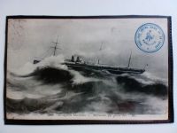 Alte Bild Postkarte Schiff mit Briefmarke Frankreich Sachsen - Hohndorf Vorschau