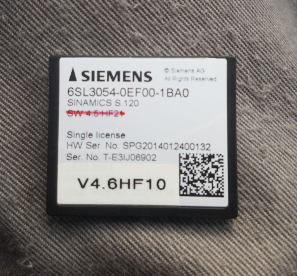 SIEMENS 6SL3054-0EG00-1BA0 Sinamics S120 CompactFlash Card Lizenz in Freilassing