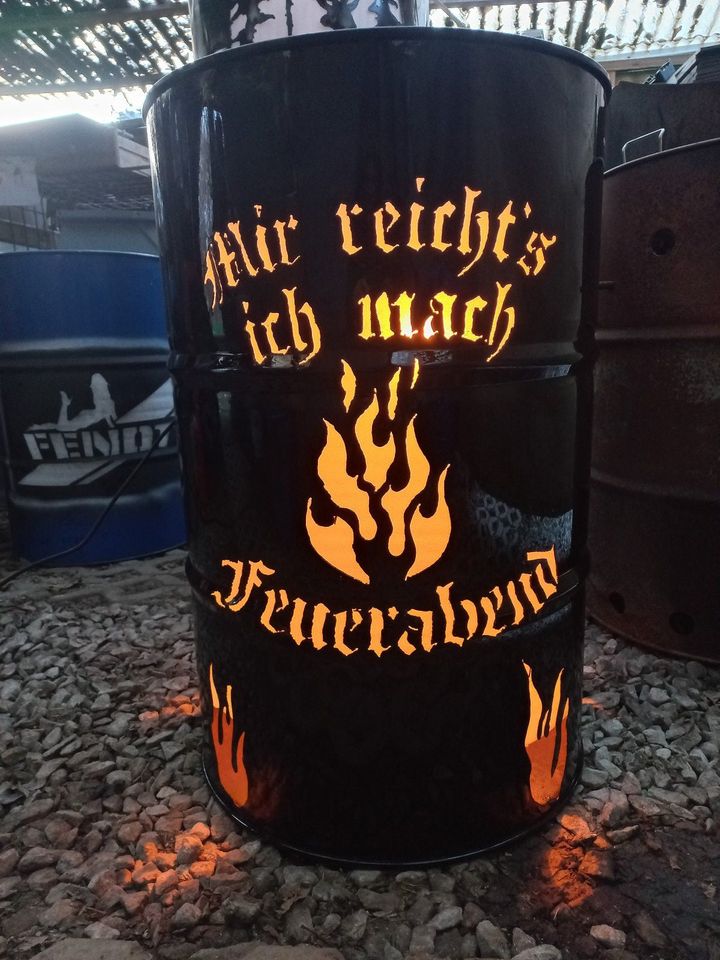 Mir reicht`s - ich mach Feuerabend Feuertonne Ölfass Grill in Schopfheim