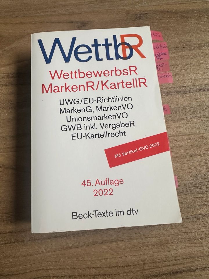 Wettbewerbsrecht Gesetzbuch 45. Auflage 2022 in Mainz