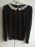 Pullover Gr. 34 schwarz mit Perlenkragen Niedersachsen - Bockhorn Vorschau