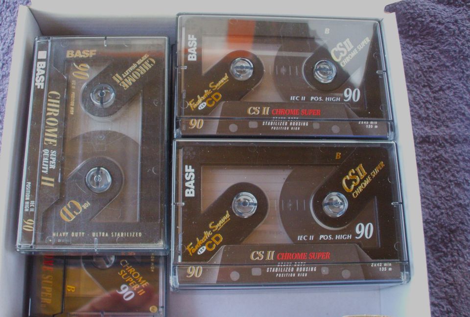 Audiokassetten BASF Chrome Super II 90, Super Qualität, 9 stk in Bergen