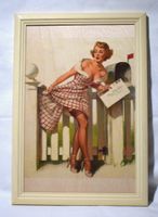 PIN UP GIRL Retro Holzbild Wandbild 20x30 Holzrahmen Vintage Bild Niedersachsen - Bad Pyrmont Vorschau