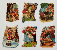 Vintage alte Glanzbilder Oblaten Scraps | Kinder Indianer Pirat Wandsbek - Hamburg Bramfeld Vorschau