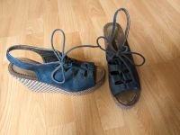 Schuhe Jeans Plateau Sandalen mit Keilabsatz blau Schleswig-Holstein - Nordhackstedt Vorschau