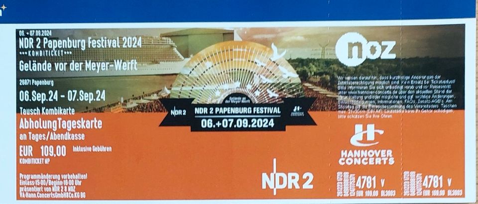 NDR2 Papenburg Festival - 06./07. September 2024 in Twistringen