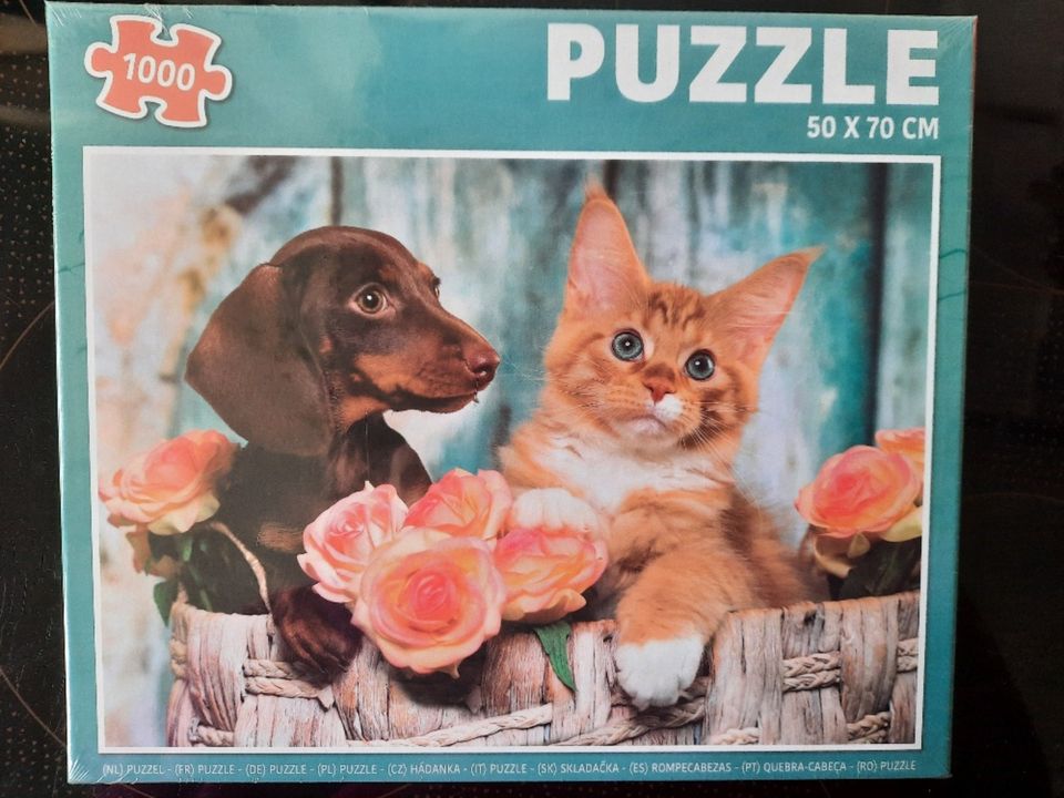 Puzzle 1000 Teile NEU OVP Motiv Dackel und Kätzchen in Berlin