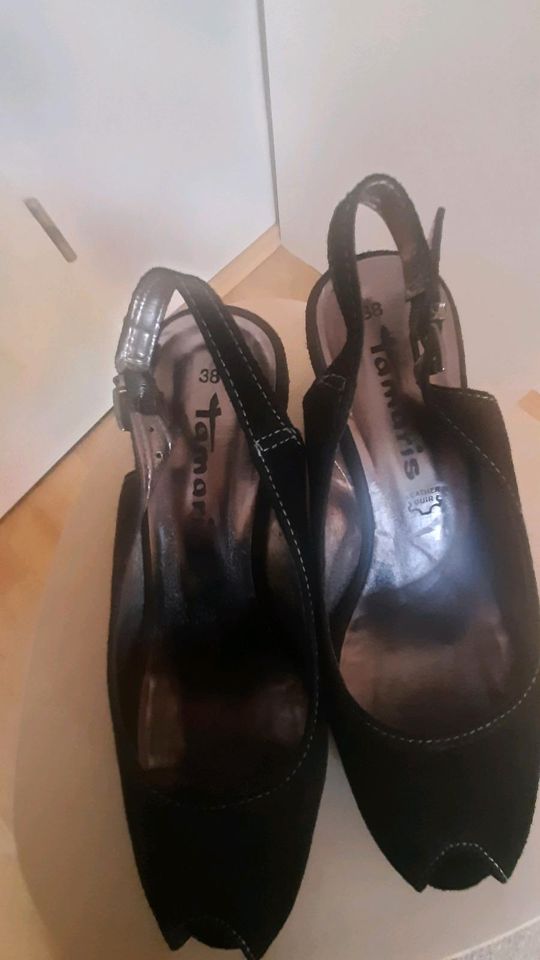 Tamaris Peep-Toe Sandale, schwarz, Gr. 38, NEU in Sankt Augustin