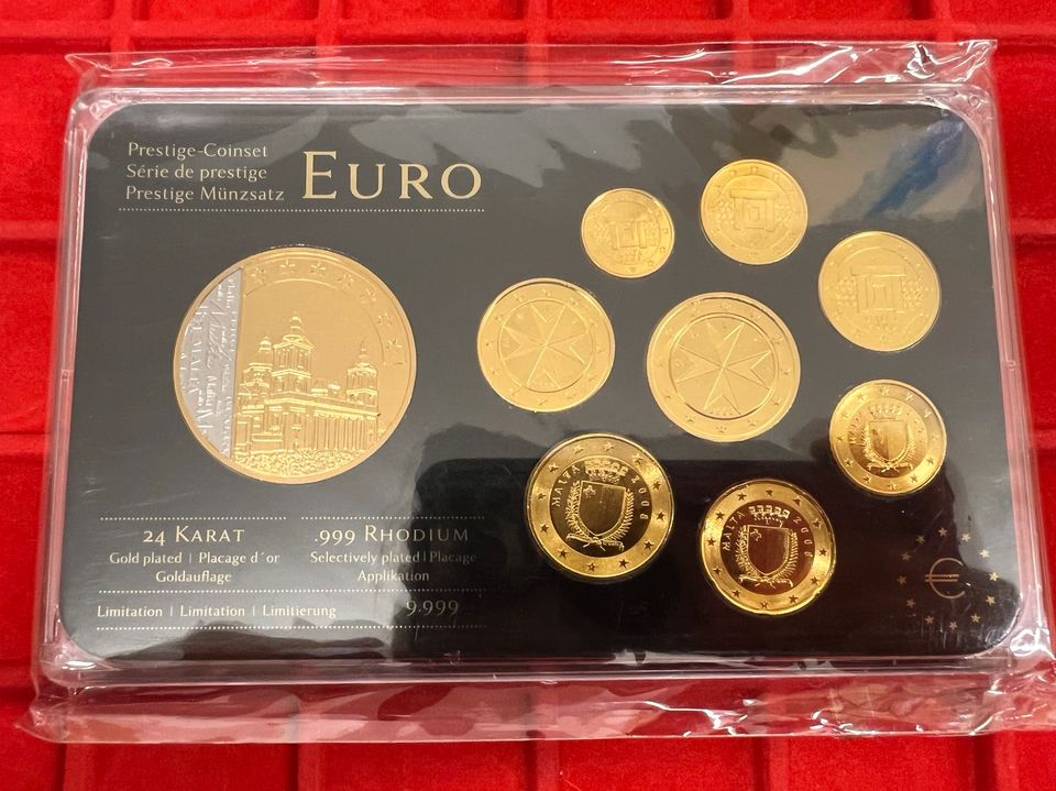 Malta Euro Prestige Coinset, Gold & Rhodium, 24 Karat Goldauflage in Berlin