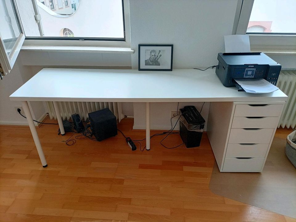 Schreibtisch Ikea 200x60 cm mit Schubladen Lagkapten/ Alex in Bad Nauheim