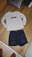 2 teilige Kombi Set Outfit Kurze Jeans Sweat shirt Gr. 40 Brandenburg - Reitwein Vorschau