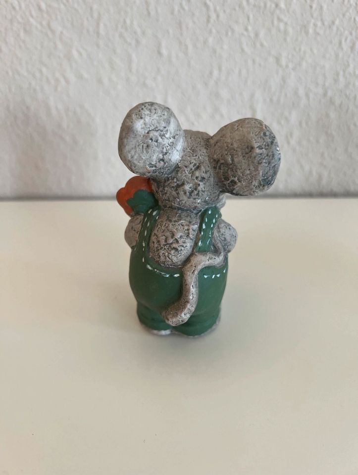 4 Mäusefiguren / Dekofigur Maus / Dekoobiekte grau bunt in Hanau