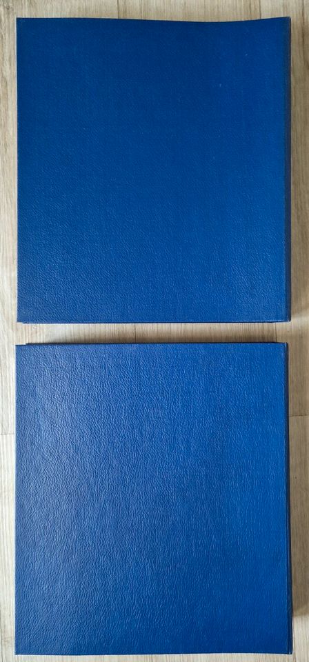 2x leere blaue ABRIA Alben 4+50 Seiten 3-Zeiler Selbstgestaltung in Halle