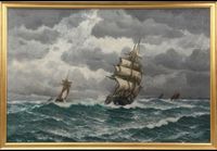 Antikes maritimes Gemälde des Dänischen Maler Carl Vilhelm Larsen Schleswig-Holstein - Neumünster Vorschau
