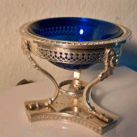 Antik  Silberschale auf Fuß mit blauen Glaseinsatz gepunzt Bayern - Würzburg Vorschau
