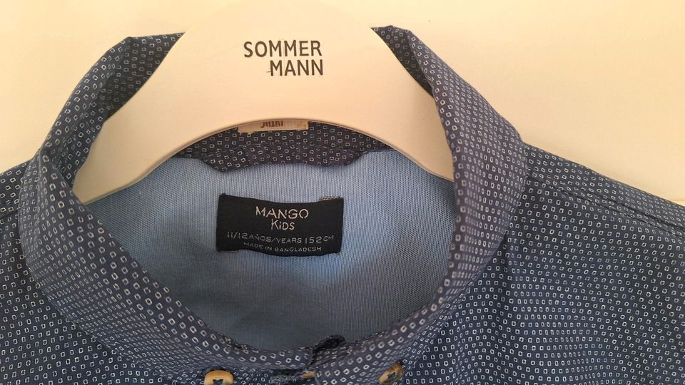 Mango langes Hemd Jungen Größe 152 blau in Radebeul