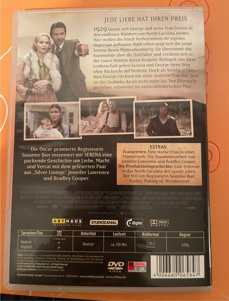 DVD, Serena, Jennifer Lawrence, Bradley Cooper in Potsdam