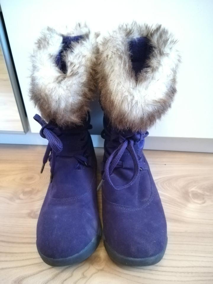 Damen STIEFEL, Gr. 38,5, LAND'S END, lila Schuhe, Thermo - Boots in Niddatal