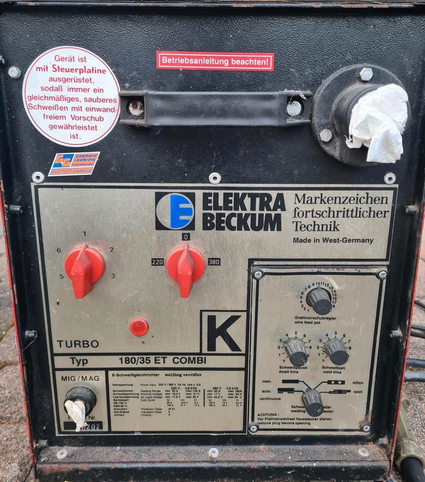 Schutzgas-Schweißgerät Elektra-Beckum 180/35 in Balingen