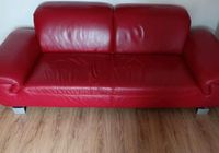 2 Leder Sofa in rot Niedersachsen - Eydelstedt Vorschau