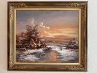 Ölbild Ölgemälde „Winterlandschaft um 1900“ Nordrhein-Westfalen - Bornheim Vorschau